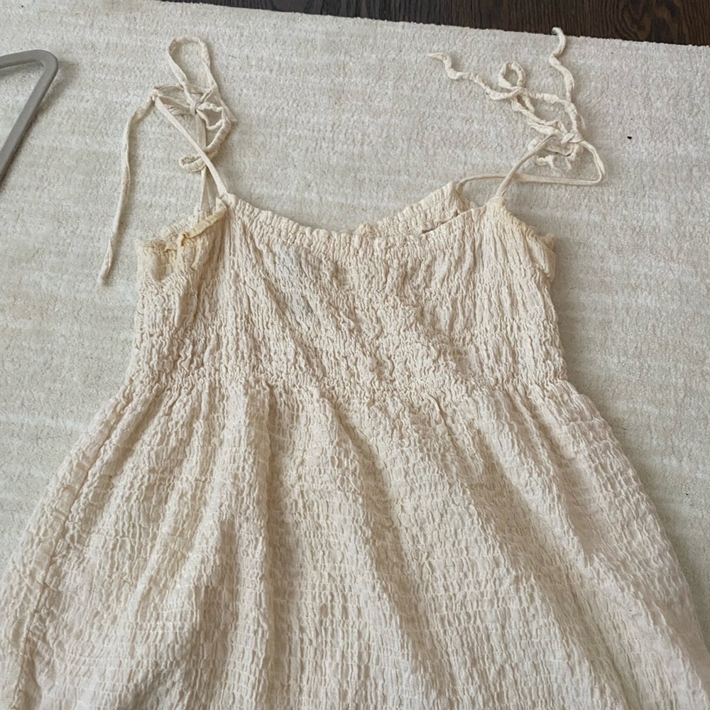 Zara cream textured tank top with tie straps